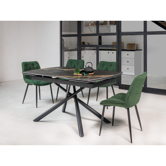 Керамический стол Пино TML-1200-1 пьер блэк  +  черный Vetro mebel