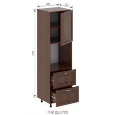 Кухонная секция пенал П 60 ДШ LUX Роксана Мир мебели