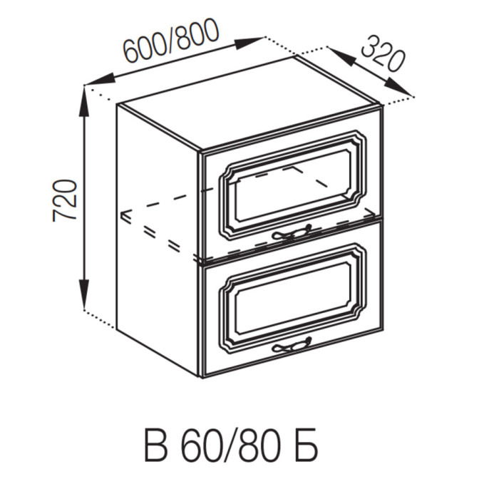 Кухонна секція верхня В 60 Б Валенсія Світ меблів 