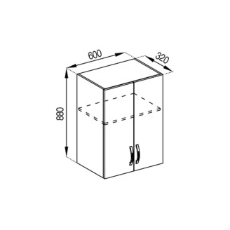 Кухонна секція верхня В 60 під витяжку (h-920) Оля Світ меблів Кухонна секція верхня В 60 під витяжку (h-920) Оля Світ меблів