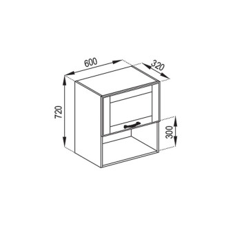 Кухонная секция верхняя В 60 Б п/мікрохв. Доминика Мир мебели Кухонная секция верхняя В 60 Б п/мікрохв. Доминика Мир мебели
