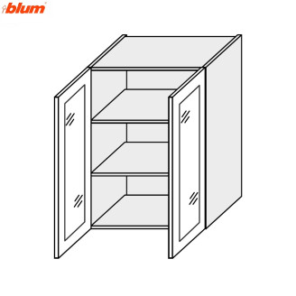 Кухонна секція Валенсія верхня 80В/720 2дв Вітрина Pro Blum VL-487W/9003 MiroMark