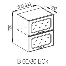 Кухонна секція верхня В 80 БСк Валенсія Світ меблів
