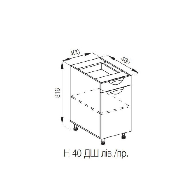 Кухонная секция нижняя Н 40 ДШ FAVORIT Адель Люкс Мир мебели