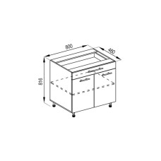 Кухонна секція нижня Н 80 ДШ LUX Адель Світ меблів