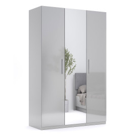 Шкаф 3Дв с зеркалом Меги / Megy Глянец Шиншила Серая MiroMark MG-13-GG