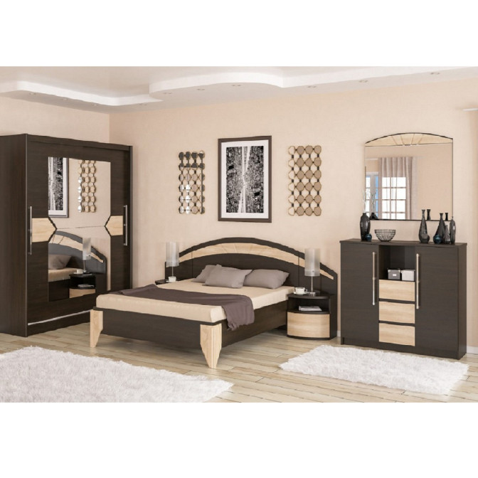 Комплект спальни Аляска 3 Шкаф-купе 2Д Комод 2Д3Ш Mebel Servise