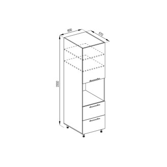 Кухонная секция пенал П 60 ДШ FAVORIT (h-920) Адель Мир мебели 