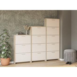 Комплект тумб для обуви Дуб Белый / Сатин Рене Мир Мебели