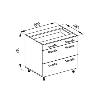 Кухонна секція нижня Н 80 3Ш (1 + 2) LUX Марта  Світ меблів  