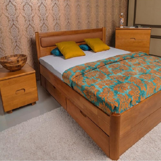 Ліжко м'яке з шухлядами Марго Олімп