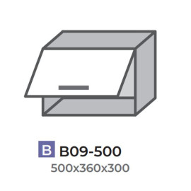 Кухонная секция В09-500 верхняя 500 горизонт высота 360 один фасад Модерн Эверест  