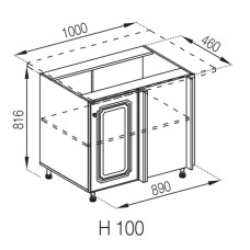 Кухонна секція нижня Н 100 Валенсія Світ меблів  