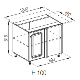 Кухонна секція нижня Н 100 Валенсія Світ меблів  