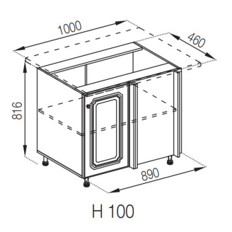 Кухонна секція нижня Н 100 Валенсія Світ меблів  