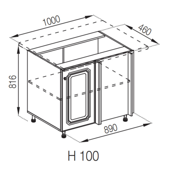 Кухонна секція нижня Н 100 Валенсія Світ меблів  