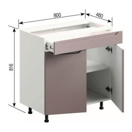 Кухонная секция нижняя Н 80 ДШ LUX Зарина Мир мебели  