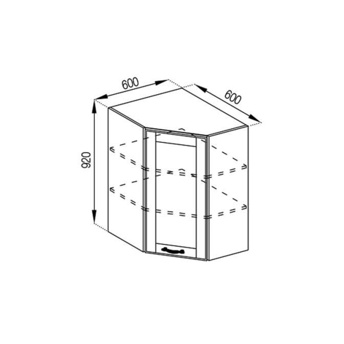 Кухонная секция верхняя 60*60 (h-920) Доминика Мир мебели 