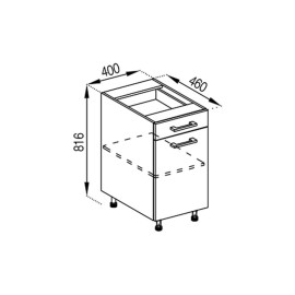 Кухонная секция нижняя Н 40 ДШ LUX Марта Мир мебели