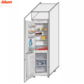 Кухонна секція Вінтаж Пенал 60ПХ/2140 Холодильник Pro Blum VN-767W/9003 MiroMark