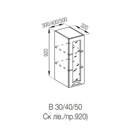 Кухонна секція верхня В 50 Ск (h-920) Адель Люкс Світ меблів