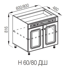 Кухонная секция нижняя Н 80 ДШ FAVORIT Валенсия Мир мебели