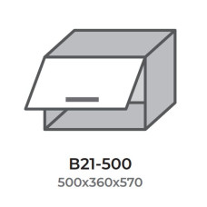 Кухонна секція В21-500 верхня 500 горизонт 550 висота 360 один фасад Модерн Еверест  