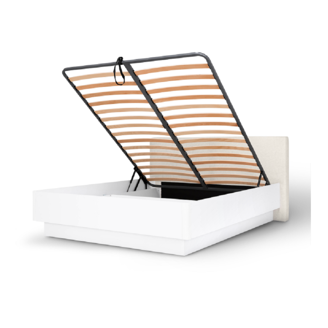 Ліжко з підйомним механізмом 1,6x2,0 Міла / Mila Глянець Білий MiroMark MA-46-WB