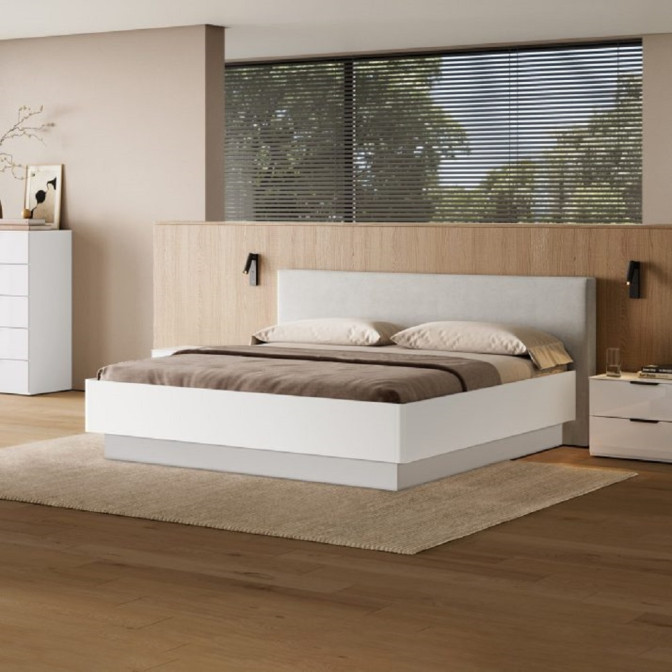 Ліжко з підйомним механізмом 1,6x2,0 Міла / Mila Глянець Білий MiroMark MA-46-WB