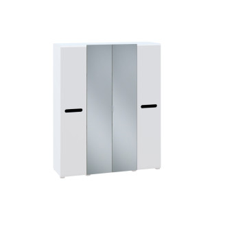 Шафа 4ДЗ 180 Глянець Білий / Чорний Б'янко Світ Меблів Шафа 4ДЗ 180 Глянець Білий / Чорний Б'янко Світ Меблів