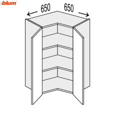 Кухонна секція Вінтаж верхня Кут В 90° 650х650/900 2дв Pro Blum VN-594W/9003 MiroMark