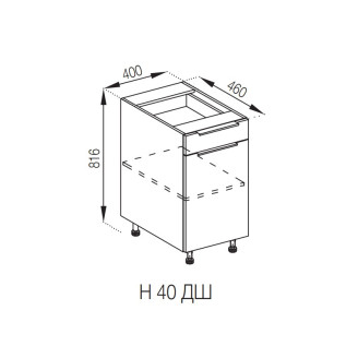 Кухонная секция нижняя Н 40 ДШ LUX Алиса Мир мебели Кухонная секция нижняя Н 40 ДШ LUX Алиса Мир мебели