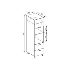 Кухонная секция пенал П 60 ДШ п/мікрохв. (h-920) FAVORIT Марта Мир мебели