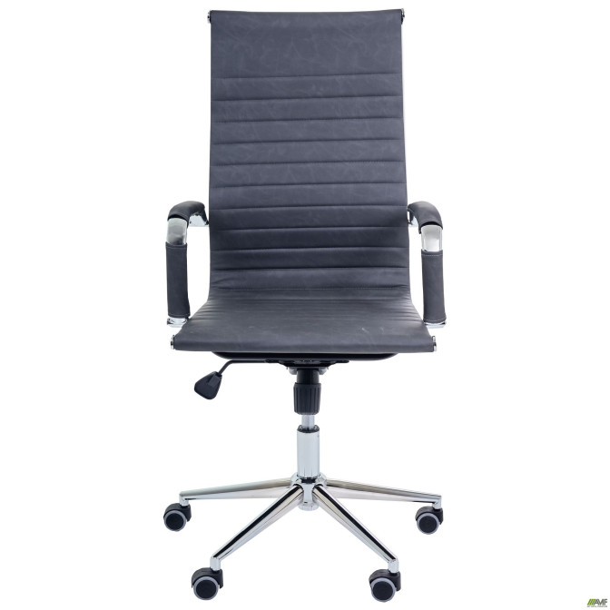 Крісло Slim HB Хром Tilt WAX Black Grey AMF