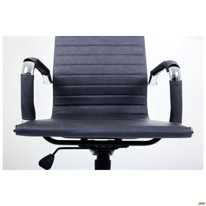 Крісло Slim HB Хром Tilt WAX Black Grey AMF