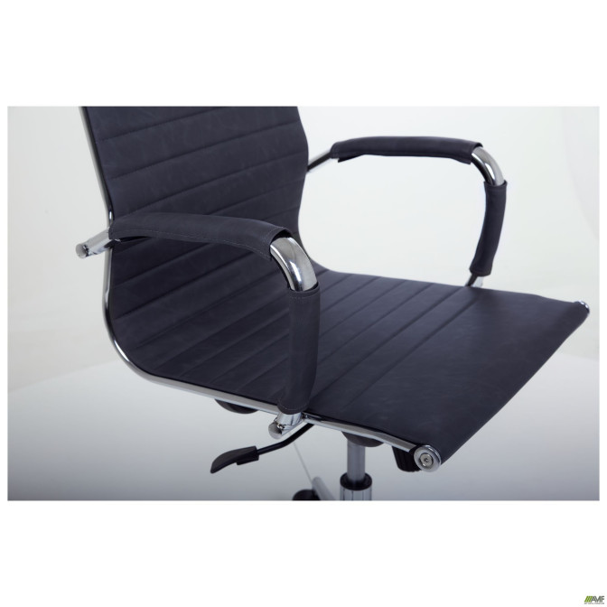 Крісло Slim HB Хром Tilt WAX Black Grey AMF