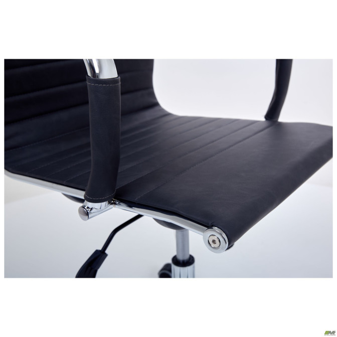 Крісло Slim HB Хром Tilt WAX Black Grey AMF