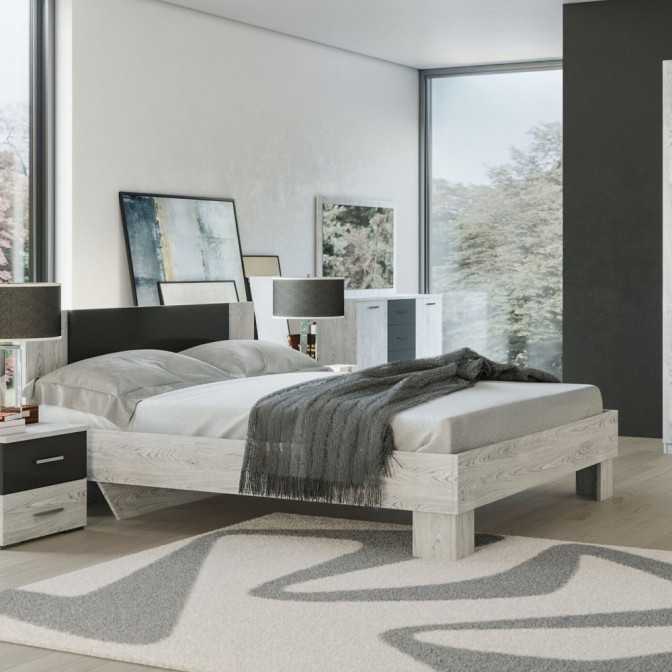 Кровать Лилея Новая Артвуд Светлый / Антрацит Мир Мебели