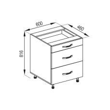 Кухонная секция нижняя Н 60 3Ш (1 + 2) FAVORIT Прованс Мир мебели