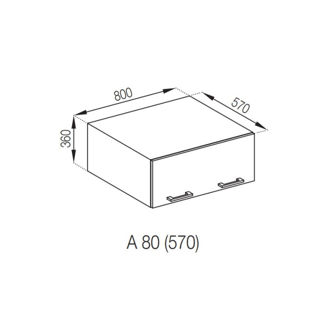 Кухонная секция антресоль А 80 (570) Марта Мир мебели