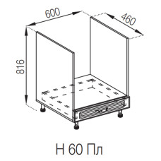 Кухонна секція нижня Н 60Пл LUX Валенсія Світ меблів