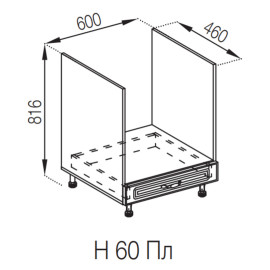 Кухонная секция нижняя Н 60Пл LUX Валенсия Мир мебели