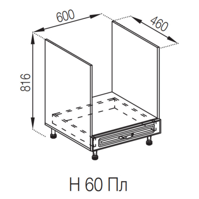 Кухонна секція нижня Н 60Пл LUX Валенсія Світ меблів