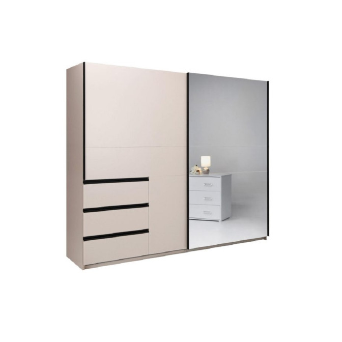 Шафа-купе 2.5м 2Дв із дзеркалом Вільма / Wilma Кашемір MiroMark WL-25-CM