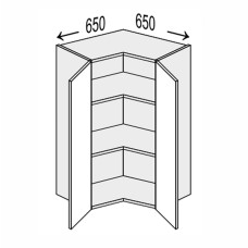Кухонна секція Мері верхня Кут 90° 650х650/900 2дв MR-592W/9003gl MiroMark