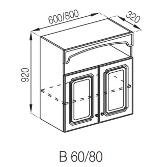 Кухонная секция верхняя В 80 (h-920) Валенсия Мир мебели