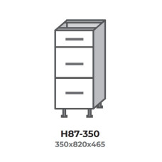 Кухонна секція Н87-350 нижня 350 три шухляди Модерн Еверест  