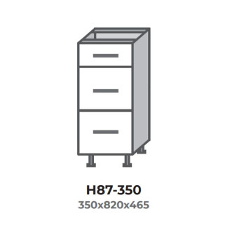 Кухонна секція Н87-350 нижня 350 три шухляди Модерн Еверест  