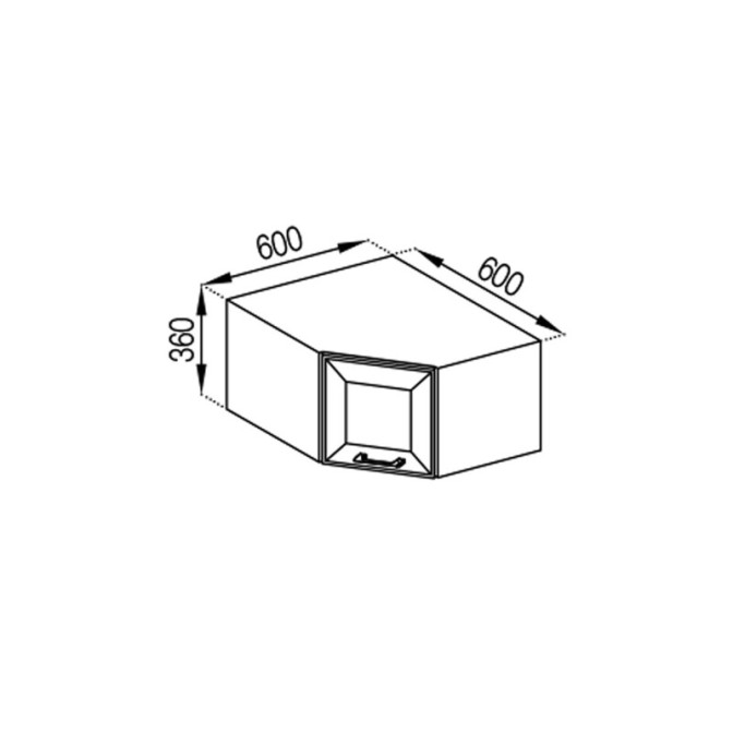 Кухонная секция антресоль А 60*60 Марго Мир мебели 