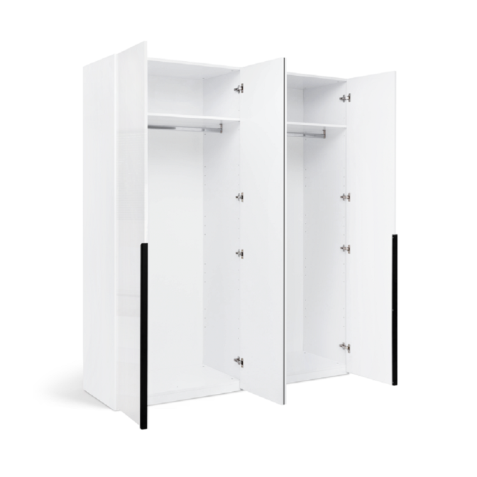 Шафа 4Дв із дзеркалом Міла / Mila Глянець Білий MiroMark MA-14-WB